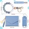 Weewooday Wristlet Bracelet Keychain Wallet Gift for Women Christmas Small Silicone Beaded Keyring Purse Leather Card HolderSky Blue