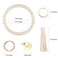 Weixiltc Leather Wristlet Keychain Big O Bracelet with Tassel Beige