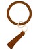 Weixiltc Leather Wristlet Keychain Big O Bracelet with Tassel Brown