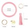 Weixiltc Leather Wristlet Keychain Big O Bracelet with Tassel Pink