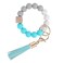 Weixiltc Silicone Beaded Keychain Wristlet with Tassel for Women Green