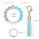 Weixiltc Silicone Beaded Keychain Wristlet with Tassel for Women Green