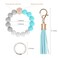 Weixiltc Silicone Beaded Keychain Wristlet with Tassel for Women Green