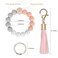 Weixiltc Silicone Beaded Keychain Wristlet with Tassel for Women Peach