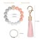 Weixiltc Silicone Beaded Keychain Wristlet with Tassel for Women Peach