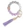 Weixiltc Silicone Beaded Keychain Wristlet with Tassel for Women Purple