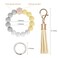 Weixiltc Silicone Beaded Keychain Wristlet with Tassel for Women Yellow