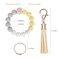 Weixiltc Silicone Beaded Keychain Wristlet with Tassel for Women Yellow