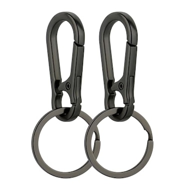 Wikavanli Metal Keychains Keyring Key Chain Ring Clip Holder Organizer for Home Car Keys Key Finder Women Men 2 Black