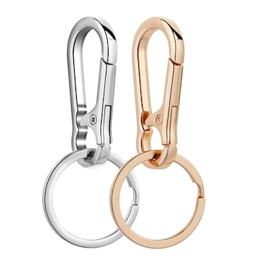 Wikavanli Metal Keychains Keyring Key Chain Ring Clip Holder Organizer for Home Car Keys Key Finder Women Men 2 Gold Silver