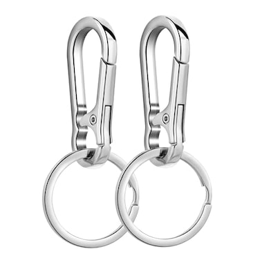 Wikavanli Metal Keychains Keyring Key Chain Ring Clip Holder Organizer for Home Car Keys Key Finder Women Men 2 Silver