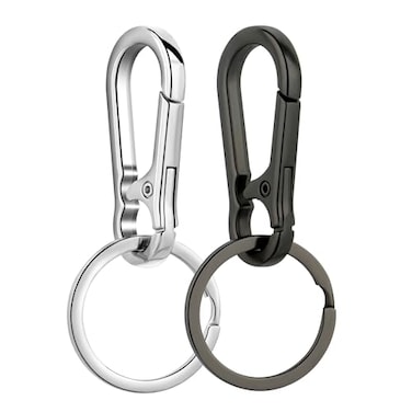 Wikavanli Metal Keychains Keyring Key Chain Ring Clip Holder Organizer for Home Car Keys Key Finder Women Men 2 Silver Black