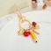 WOWORAMA Teacher Keychain Bag Charm Cute Apple Pencil Purse Charm Keyring Teacher Appreciation Key Chains with Ruler Palette Charms Accessories