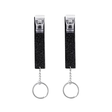 XIANGXING Newest Upgraded 2 Pack Credit Card Puller Cute Debit Bank Card Grabber for Long Nails ATM Keychain Women with Plastic Clip BlackBlack