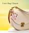 YOU WIZV Cute Airtag Keychain Off White Leather Anime Cow Keychain Bag Charm with Tassel Keychains Accessories Cute Backpack Keychains for WomenGirlsBoys