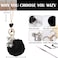 YOU WIZV Teddy Bear Keychain Cute Bling Keychains for Women and Puff Ball key chains for Car Keys Backpack Purse Accessories Aesthetic Black Pom Pom Keychain