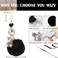 YOU WIZV Teddy Bear Keychain Cute Bling Keychains for Women and Puff Ball key chains for Car Keys Backpack Purse Accessories Aesthetic Black Pom Pom Keychain