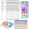 YUESEK 30 Pcs Beadable Keychain Bars Bulk Blank Creative Cute Keychains Bar for Beads Purse Keychains for Women Man