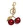 ZACAGO Cherry Keychain for Women Purse Charm Bag Accessory Cute Fruit Key Chain with Handbag Charm Gift for Her and Resin Gold Red Apple