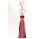 ZOONAI Women Leather Tassels Keychain Car Circle Key Rings Gift Bag Hanging Buckle Black