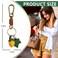 ZOUITY Leather Leaf Fruit Keychain Retro AccessoriesCute Keychains for Women Wallet BagPurse Keyring HolderWomens Key Organizer and Keychains Pendant CharmsLemon