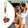 ZOUITY Leather Leaf Fruit Keychain Retro AccessoriesCute Keychains for Women Wallet BagPurse Keyring HolderWomens Key Organizer and Keychains Pendant CharmsStrawberry