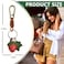 ZOUITY Leather Leaf Fruit Keychain Retro AccessoriesCute Keychains for Women Wallet BagPurse Keyring HolderWomens Key Organizer and Keychains Pendant CharmsStrawberry