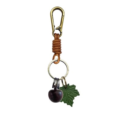 ZOUITY woodiness Leaf Fruit Keychain Retro AccessoriesCute Keychains for Women Wallet BagPurse Keyring HolderWomens Key Organizer and Keychains Pendant Charms
