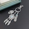 ZUNON Dreamcatcher Keychain Silver Toned Key Chain Featuring Stainless steel Hamsa Personalized gift and Budda Hand Charm Keyring Dreamcatcher Keychain with Feather