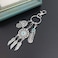 ZUNON Dreamcatcher Keychain Silver Toned Key Chain Featuring Stainless steel Hamsa Personalized gift and Budda Hand Charm Keyring Dreamcatcher Keychain with Feather