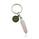 ZUOPIPI Zodiac Crystal Stone Keychain Natural Rose StoneRed AgateAventurine Healing Crystal Keychain Cancer