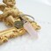 ZUOPIPI Zodiac Crystal Stone Keychain Natural Rose StoneRed AgateAventurine Healing Crystal Keychain Cancer
