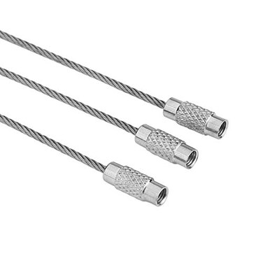 Oumefar Cable Key Chain Cable Loop Rings Wire Key Rope Wire Keychains Luggage Tag Flashlight