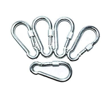 ESKONI 5 Pc 45 Big Heavy Duty 750LBS Stainless Steel Non Rust Spring Snap Keychain Clip Hook Carabiner Screw Lock Key Ring Hook with Spring Loaded GateOutdoor Camping Traveling Hiking etc