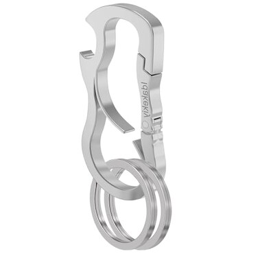 Idakekiy Stylish Carabiner Keychain Zinc Alloy Key Chain Bottle Opener Silver