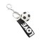 Keele football keychain for boys team sport for kids soccer key ring for men Black
