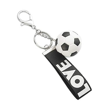 Keele football keychain for boys team sport for kids soccer key ring for men Black
