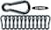 Branded Boards Black Silver ZincGalvanized Heavy Duty Bushcraft Carabiner Spring Snap Clip Link Hooks 200500lb Load 2 6 12 Packs Black5cm12 Pack