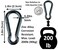 Branded Boards Black Silver ZincGalvanized Heavy Duty Bushcraft Carabiner Spring Snap Clip Link Hooks 200500lb Load 2 6 12 Packs Black5cm2 Pack