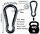 Branded Boards Black Silver ZincGalvanized Heavy Duty Bushcraft Carabiner Spring Snap Clip Link Hooks 200500lb Load 2 6 12 Packs Black7cm2 Pack