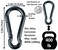 Branded Boards Black Silver ZincGalvanized Heavy Duty Bushcraft Carabiner Spring Snap Clip Link Hooks 200500lb Load 2 6 12 Packs Black7cm2 Pack