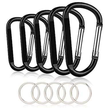 CampTek 10PCS Carabiner Caribeaner ClipExtra Large 4 Aluminum Carabeaner Keychain HookSpring Snap Key Chain Clip 10D