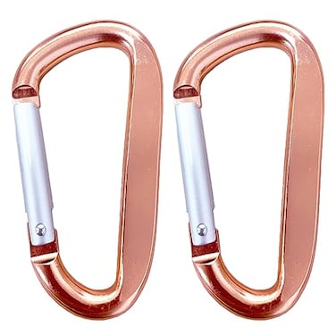 HUYANDOO Cute Carabiner Clip 3 Aluminum Alloy Caribeener D Ring Spring Snap Hook for Keychain Clip2pack Rose Gold