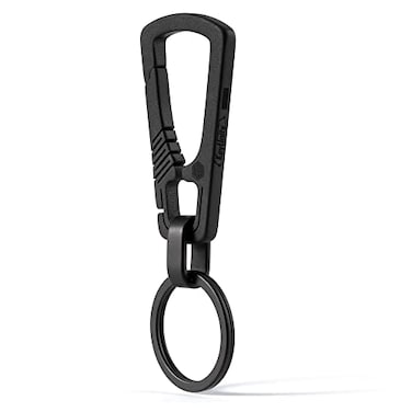 KeyUnity Titanium Carabiner Keychain Clip Quick Release EDC Key Holder Organizer with Key Ring KM04BK