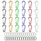 Nydotd 30pcs 2 inch Carabiner Clips Mountaineering Hooks with Keyrings Aluminum DRing Spring Lock Hooks Mountaineering Equipment Multicolor D Shape