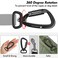 PANDENGZHE 2 Pack Locking Carabiner Clip 25 with Swivel Ring for Securing Pets Dog Leash Harness Camping Hiking Keychains