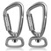 PANDENGZHE 2 Pack Locking Carabiner Clip 25 with Swivel Ring for Securing Pets Dog Leash Harness Camping Hiking Keychains