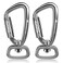 PANDENGZHE 2 Pack Locking Carabiner Clip 25 with Swivel Ring for Securing Pets Dog Leash Harness Camping Hiking Keychains