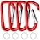 sprookber 5 Heavy Duty Aluminum Carabiners Large DRing Clips Spring Snap Hooks for Camping Hiking Keychain Dog Leash Set of 4 Red