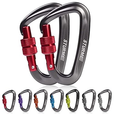 STURME 12kN 2697 lbs Heavy Duty Locking Carabiner Clips for Outdoor Camping Hiking Securing Pets Hammock Dog Leash Harness